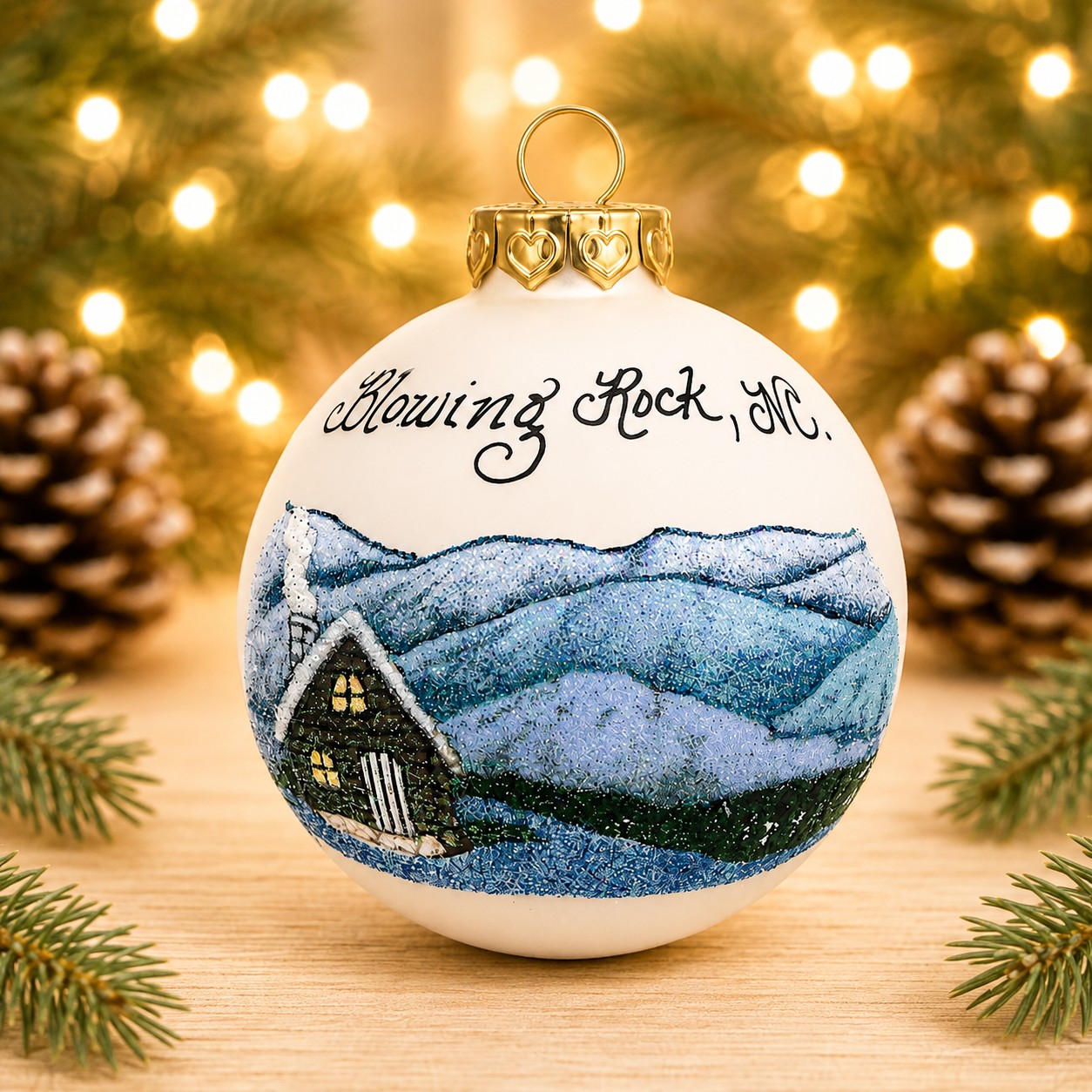 Blowing Rock Mountain Cabin Ornament